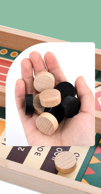 Fast Sling Puck Game Paced Wooden Table Hockey Winner Interactive Chess Toys