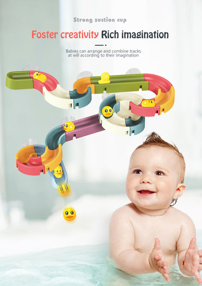 Baby Bath Toys Wall Suction Cup Marble Race Run Track Bathtub