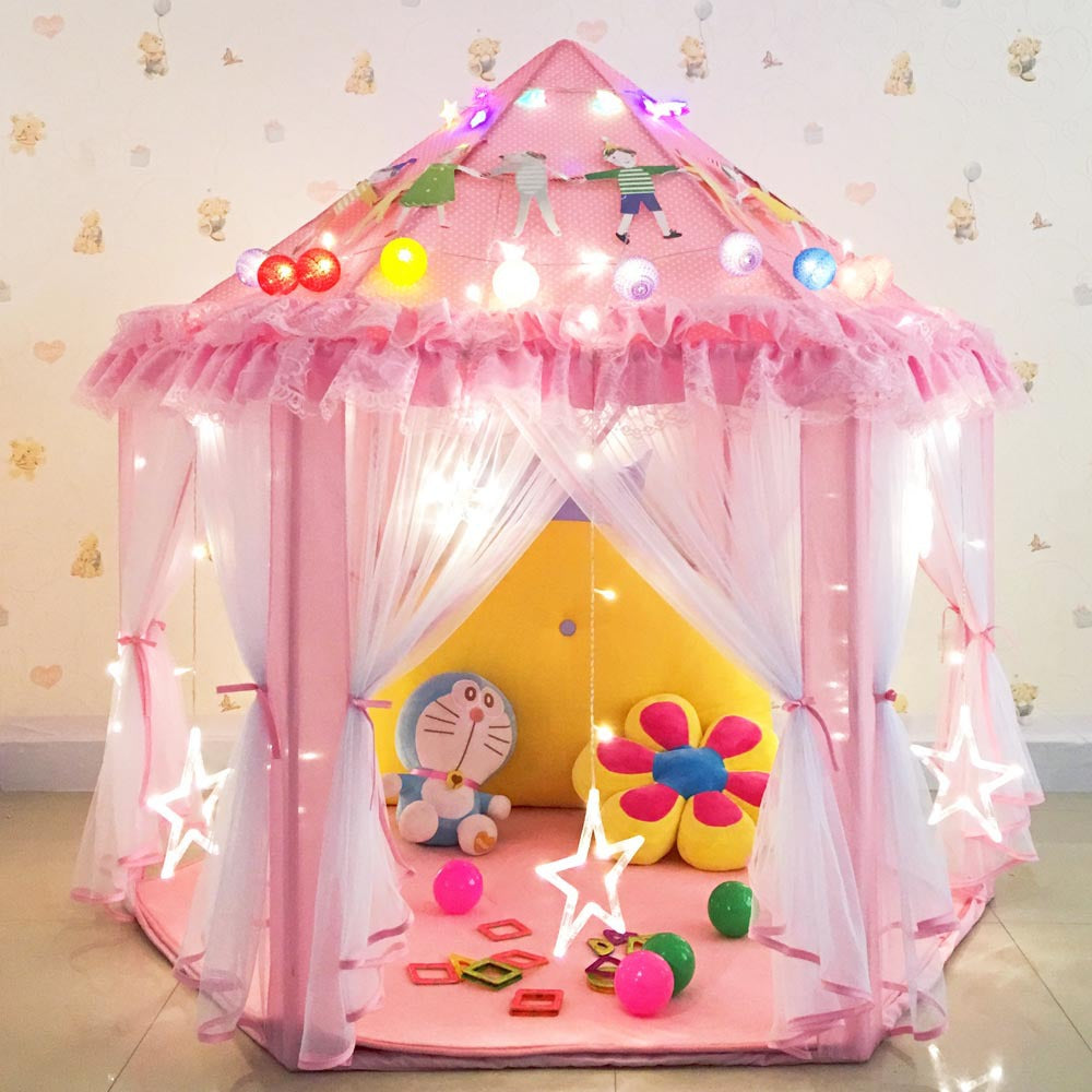 Portable Children's Tent for Kids Tent Toys Girls Princess Castle Tipi