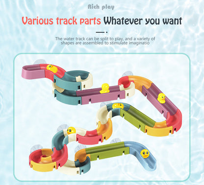 Baby Bath Toys Wall Suction Cup Marble Race Run Track Bathtub