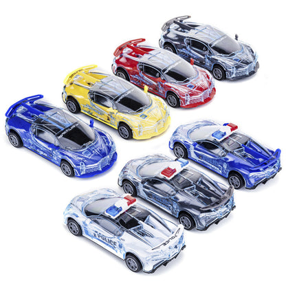 Children's Electric Universal Transparent Police Car Toy