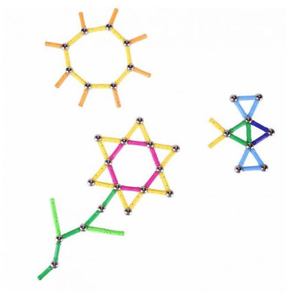 Large Magnet Toy Sticks & Metal Balls Magnetic Building Blocks