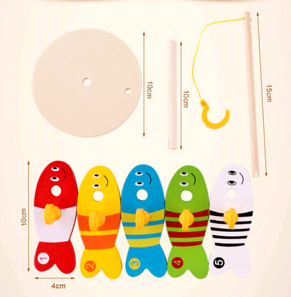 Children's educational creative fishing toys wooden baby toys