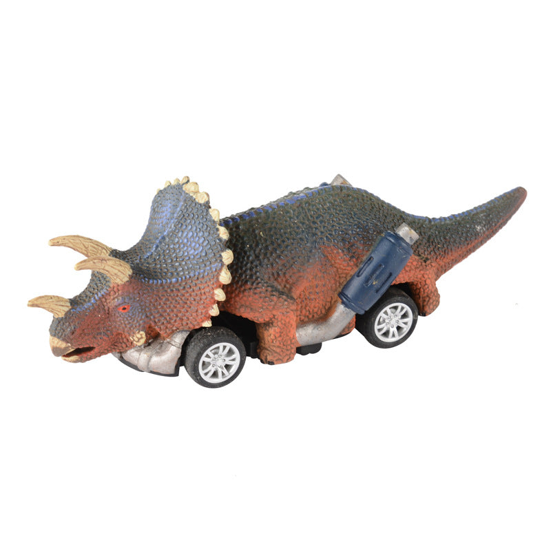 New Dinosaur Pullback Car Four-wheeled Dinosaur Model Car Racing