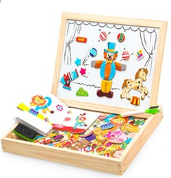 Wooden Magnetic Puzzle Toys Children 3D Puzzle Box Figure Animals