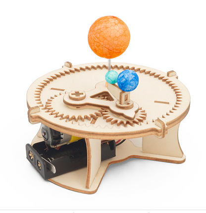 Wood Solar System Globe Earth Sun Moon Model Kids Toys