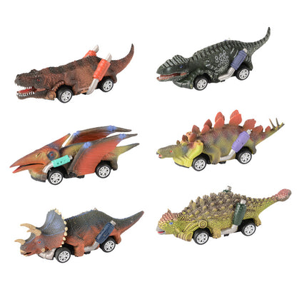 New Dinosaur Pullback Car Four-wheeled Dinosaur Model Car Racing