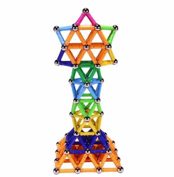 Large Magnet Toy Sticks & Metal Balls Magnetic Building Blocks