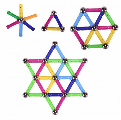 Large Magnet Toy Sticks & Metal Balls Magnetic Building Blocks