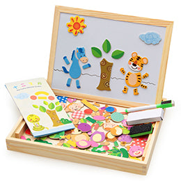 Wooden Magnetic Puzzle Toys Children 3D Puzzle Box Figure Animals