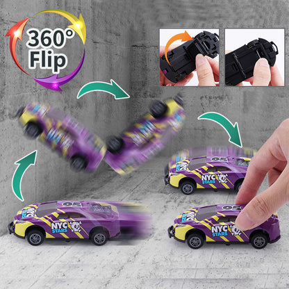 Flip Stunt Car Alloy Pull Back 4wd Racing Car Model Cool Graffiti