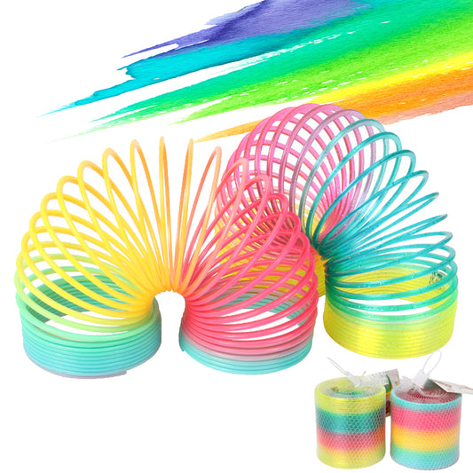 Rainbow Spring Coil Toys Plastic Folding Spring Coil Sports Game