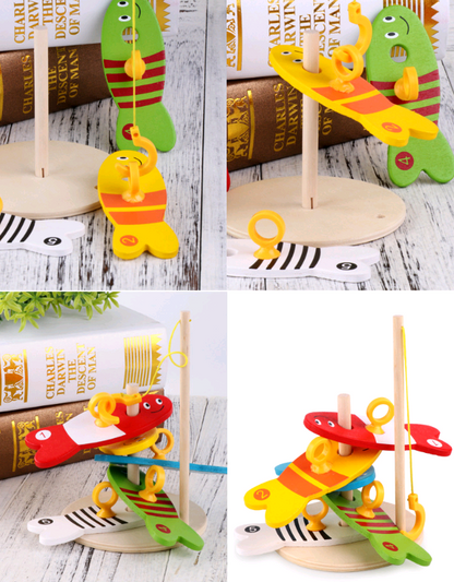 Children's educational creative fishing toys wooden baby toys