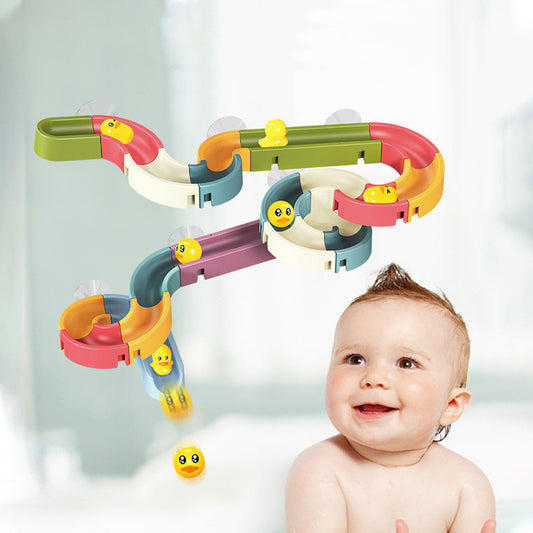 Baby Bath Toys Wall Suction Cup Marble Race Run Track Bathtub