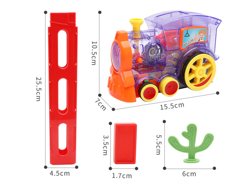 Domino Train Toys Baby Toys Car Puzzle Automatic Release Building Blocks