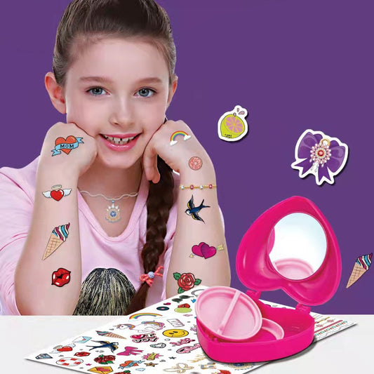 Play House Girl Jewelry Makeup DIY Watermark Tattoo Pen Childrens Toy Set