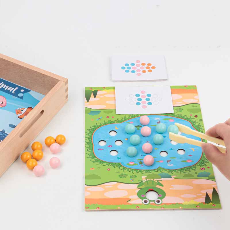 Children's Wooden Bead Maze Fishing Toy