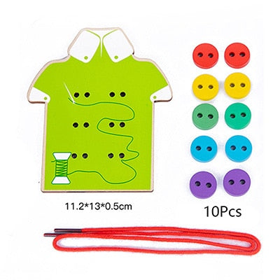 Kids Montessori Toy Worm Eat Fruit Wooden Puzzle