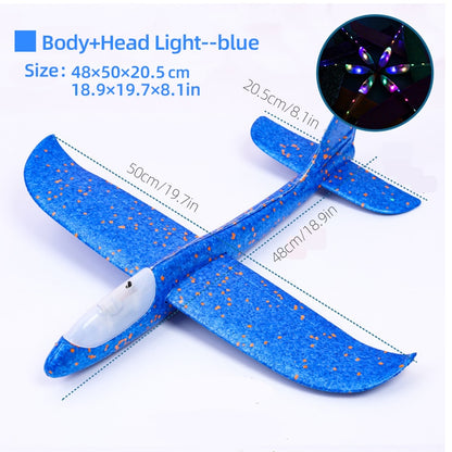 50CM Big LED Flash Foam Plane Glider Hand Throw Light