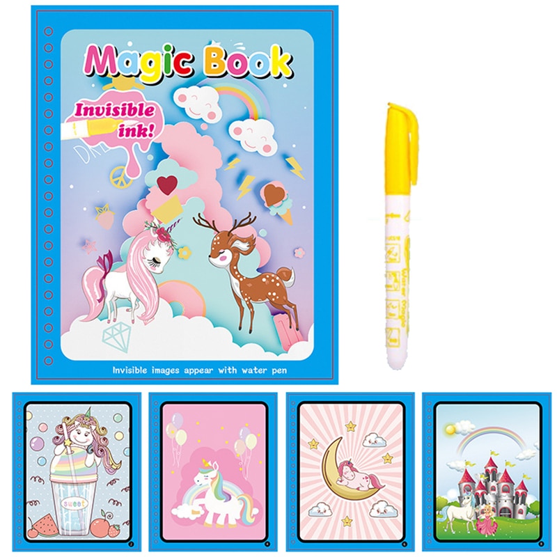 Animal Zoo Princess Magic Water Drawing Book