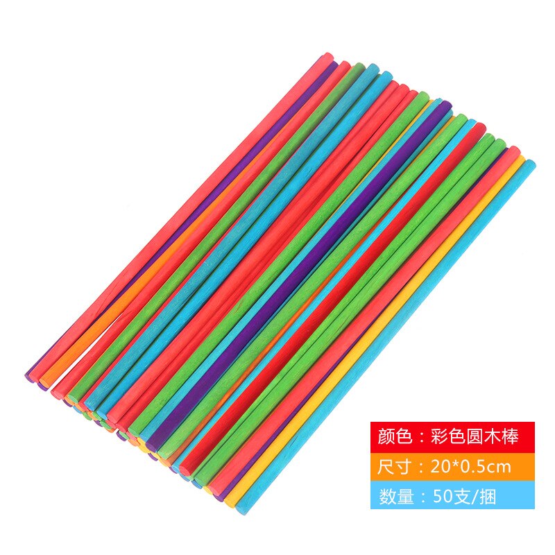 Colorful Hand Crafts DIY Wooden Sticks Popsicle