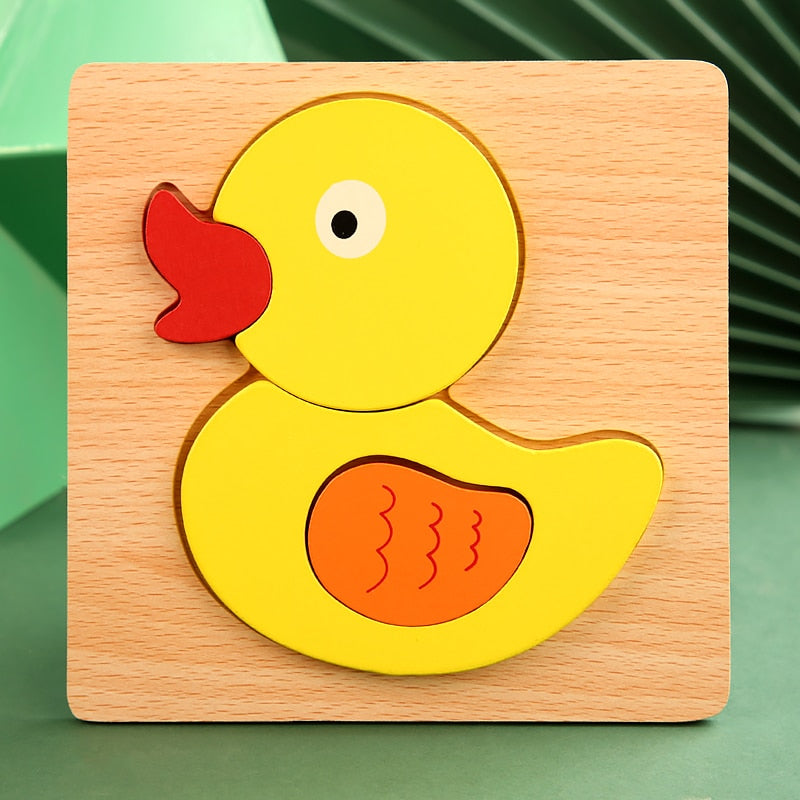 High Quality 3D Wooden Puzzles Educational Cartoon