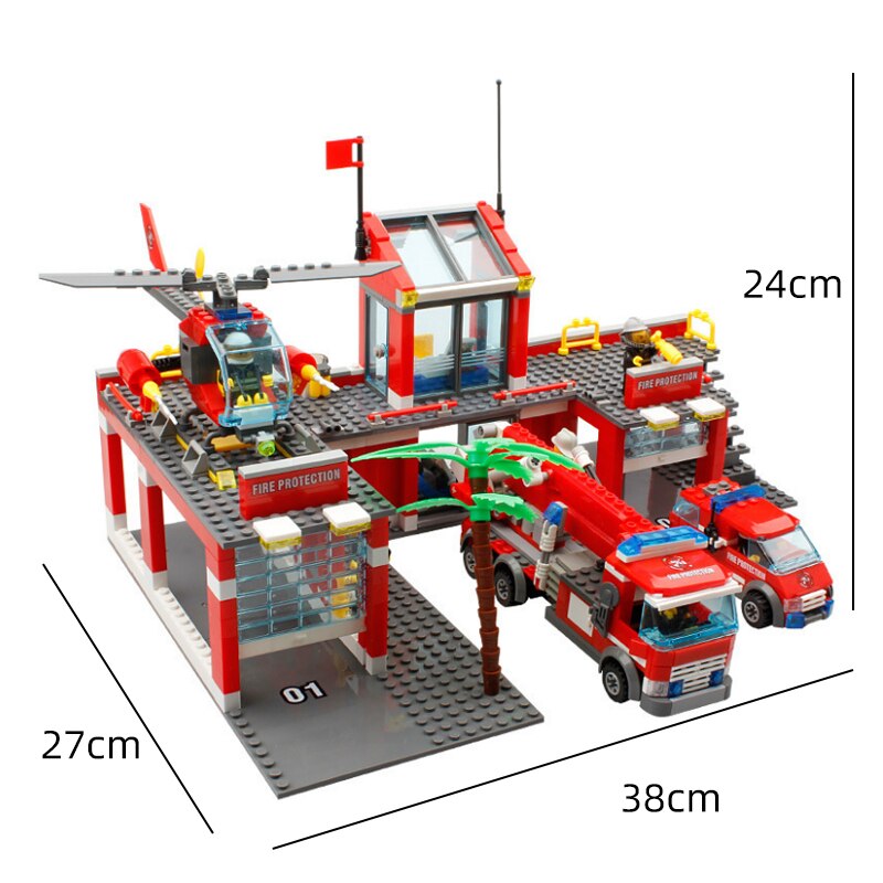 Building Blocks City Fire Station Model