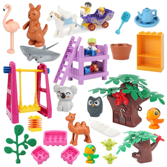 Big Building Blocks Bricks Accessories Zoo Animals