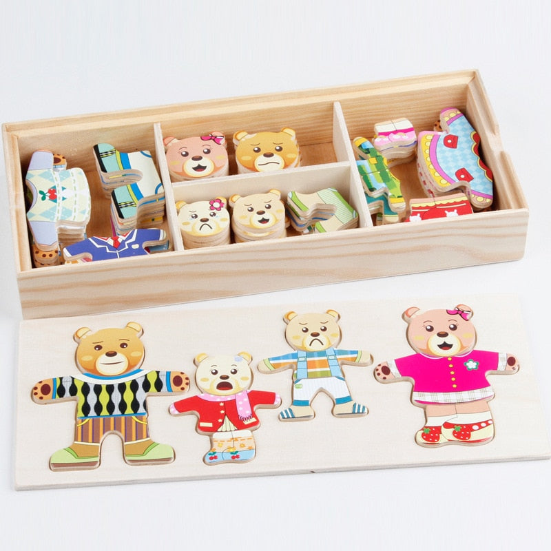 Education Wooden Jigsaw Puzzle Dressing