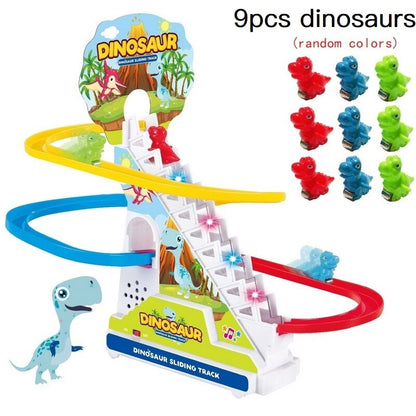 Climbing Stairs Track Toys Cartoon Penguin Dinosaur