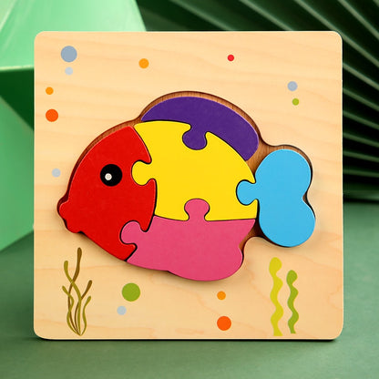 High Quality 3D Wooden Puzzles Educational Cartoon