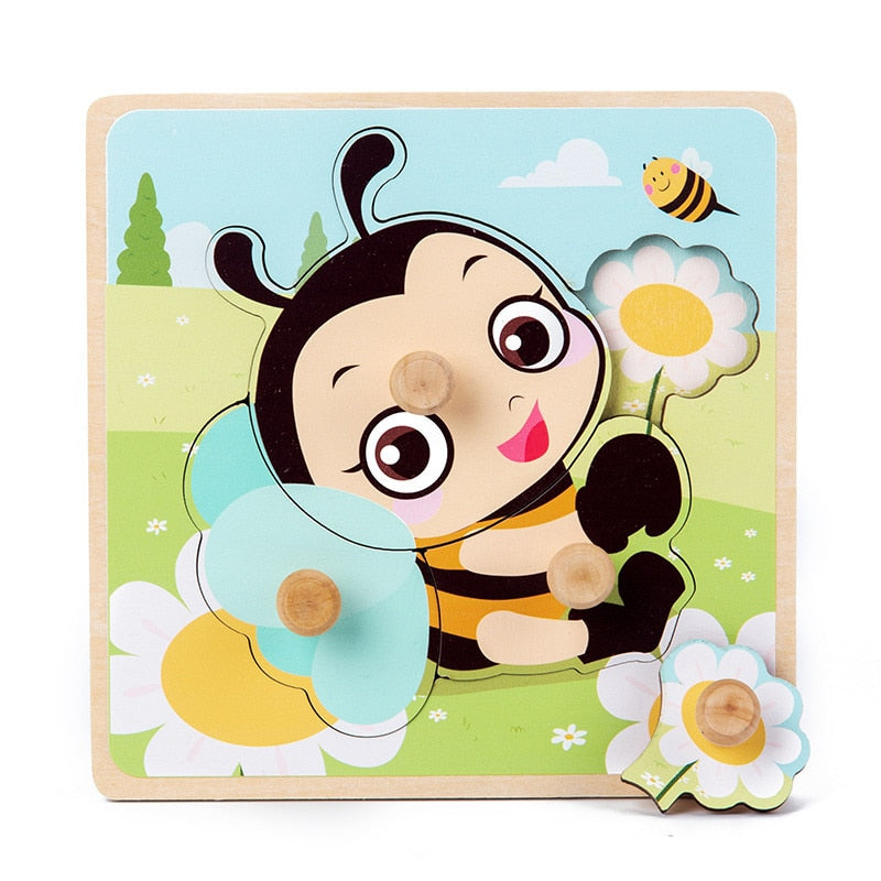 Baby Toys 3D Wooden Puzzles Educational Cartoon