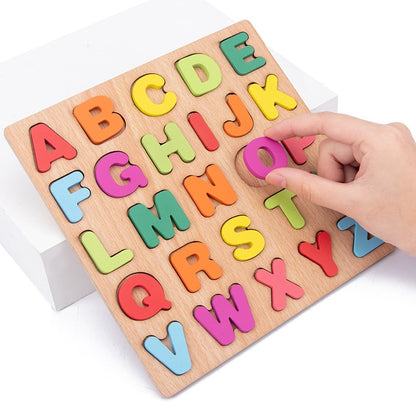 Wooden 3D Puzzle Toy Kids English Alphabet