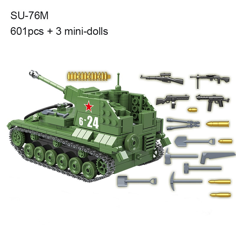 Tank Soldier Police Building Blocks Toys