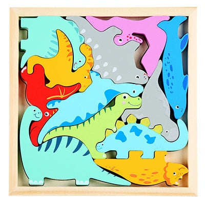 Colorful 3D Puzzle Wooden Toys High Quality Tangram