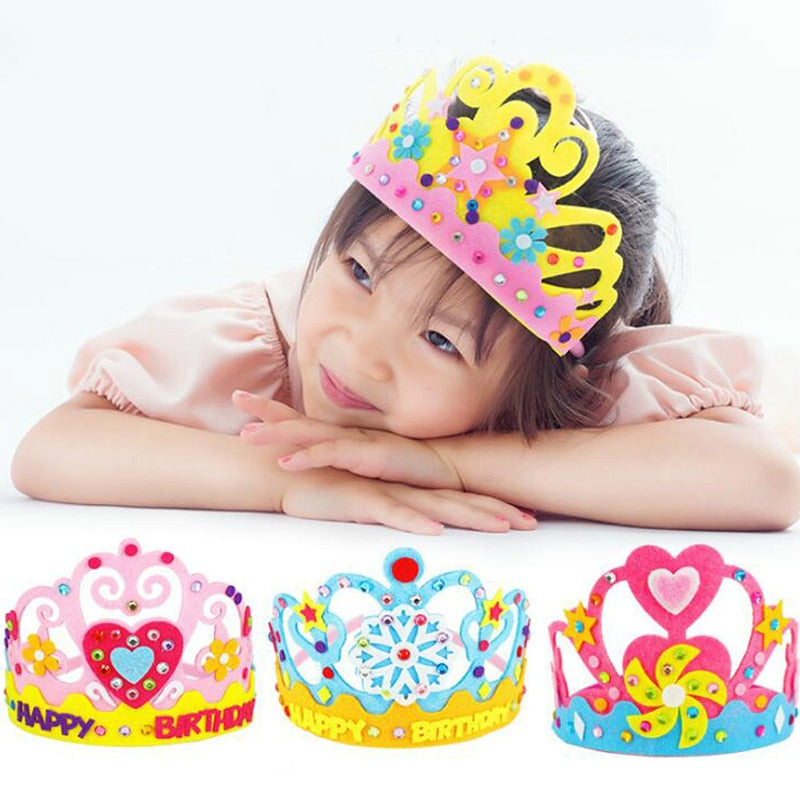 Creative DIY Craft Toys Sequins Crown Flower