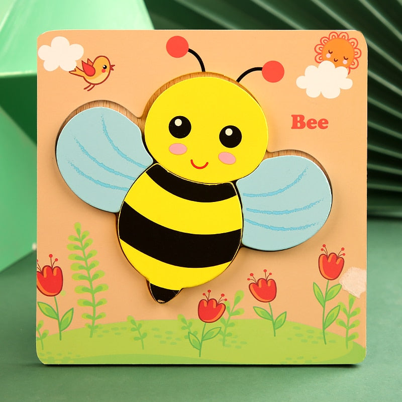 High Quality 3D Wooden Puzzles Educational Cartoon