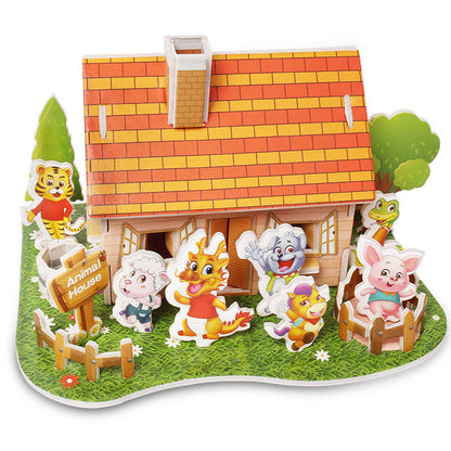 Kids 3D Stereo Puzzle Cartoon House