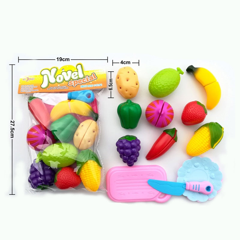 Cutting Fruits Vegetables Pretend Play kids Kitchen Toys