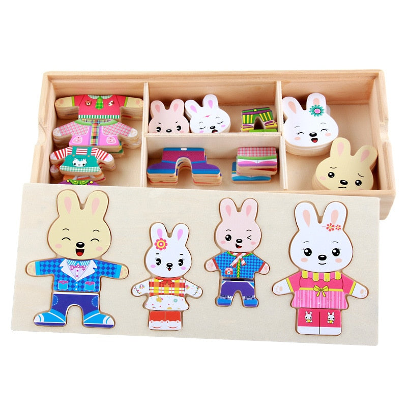 Education Wooden Jigsaw Puzzle Dressing