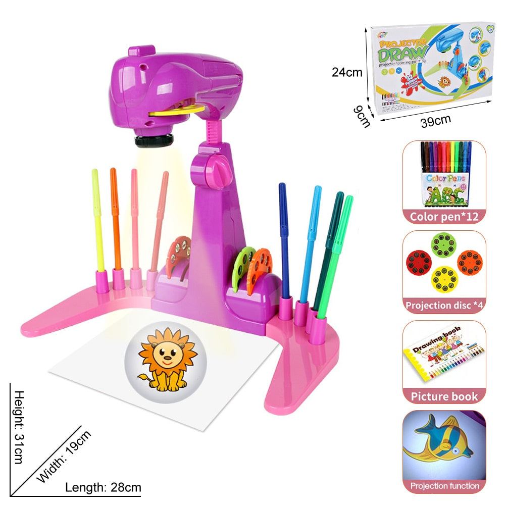 Children LED Projector Drawing Board Kids