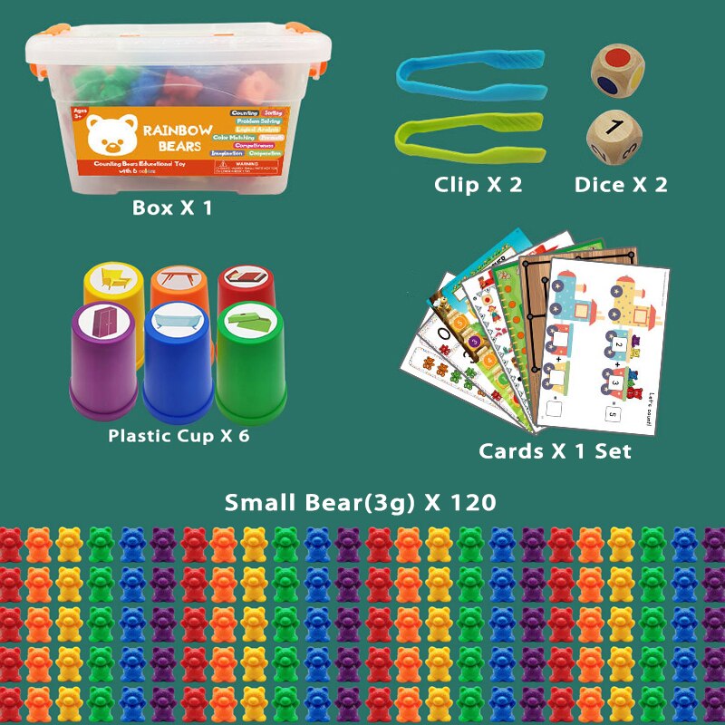 Montessori Toys Box Rainbow Stack Cups