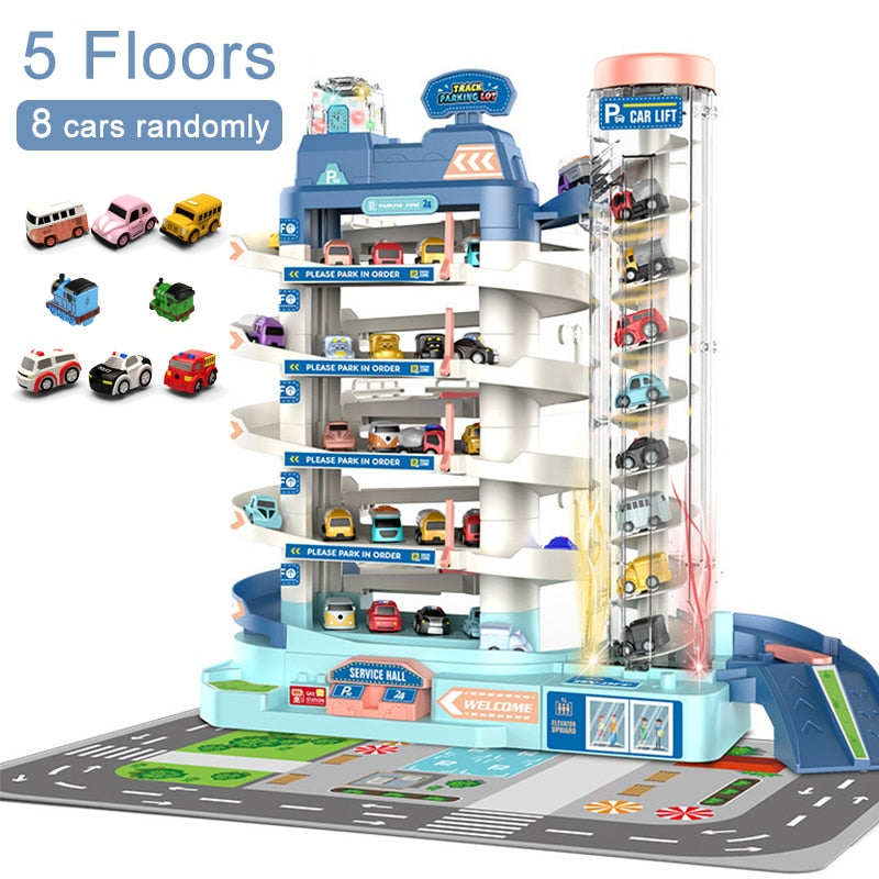 Electric Track Parking Building Car Toy Racing