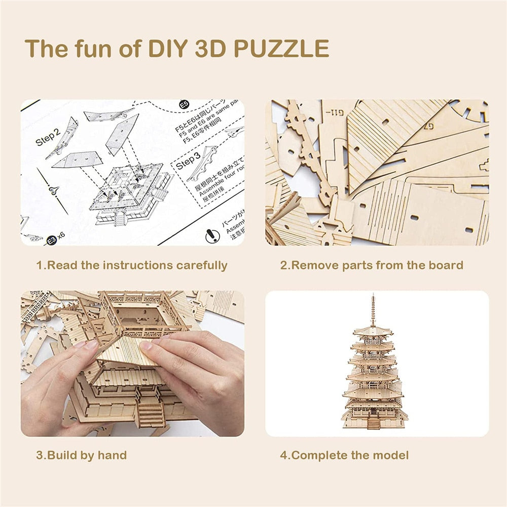 Wooden Puzzle Game Assembly Constructor Toy