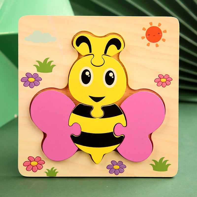 High Quality 3D Wooden Puzzles Educational Cartoon