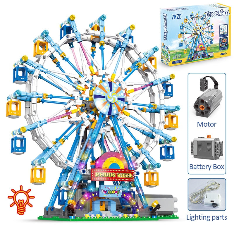 City Friends MOC Rotating Ferris Wheel Building Blocks