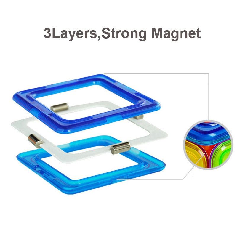 Big Magnetic Constructor Triangle Square Bricks