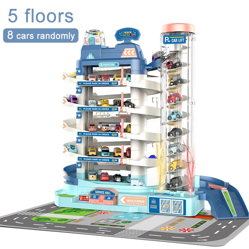 Electric Track Parking Building Car Toy Racing