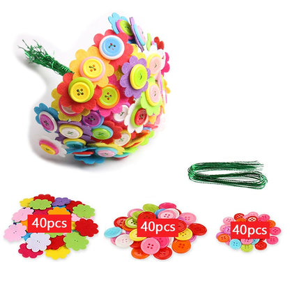 Flower Craft Kit Bouquet with Buttons