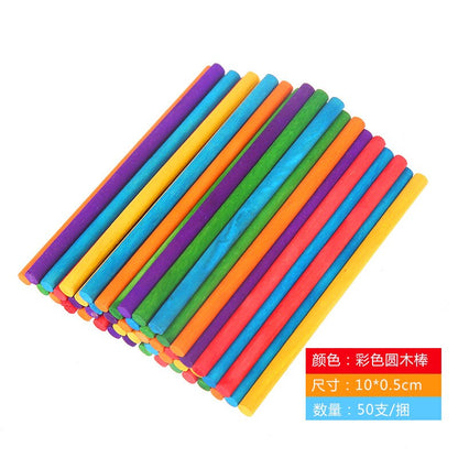 Colorful Hand Crafts DIY Wooden Sticks Popsicle